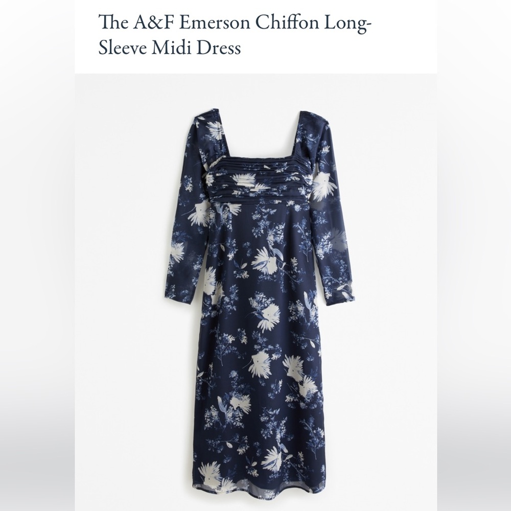 Abercrombie & Fitch Navy Floral Midi Dress